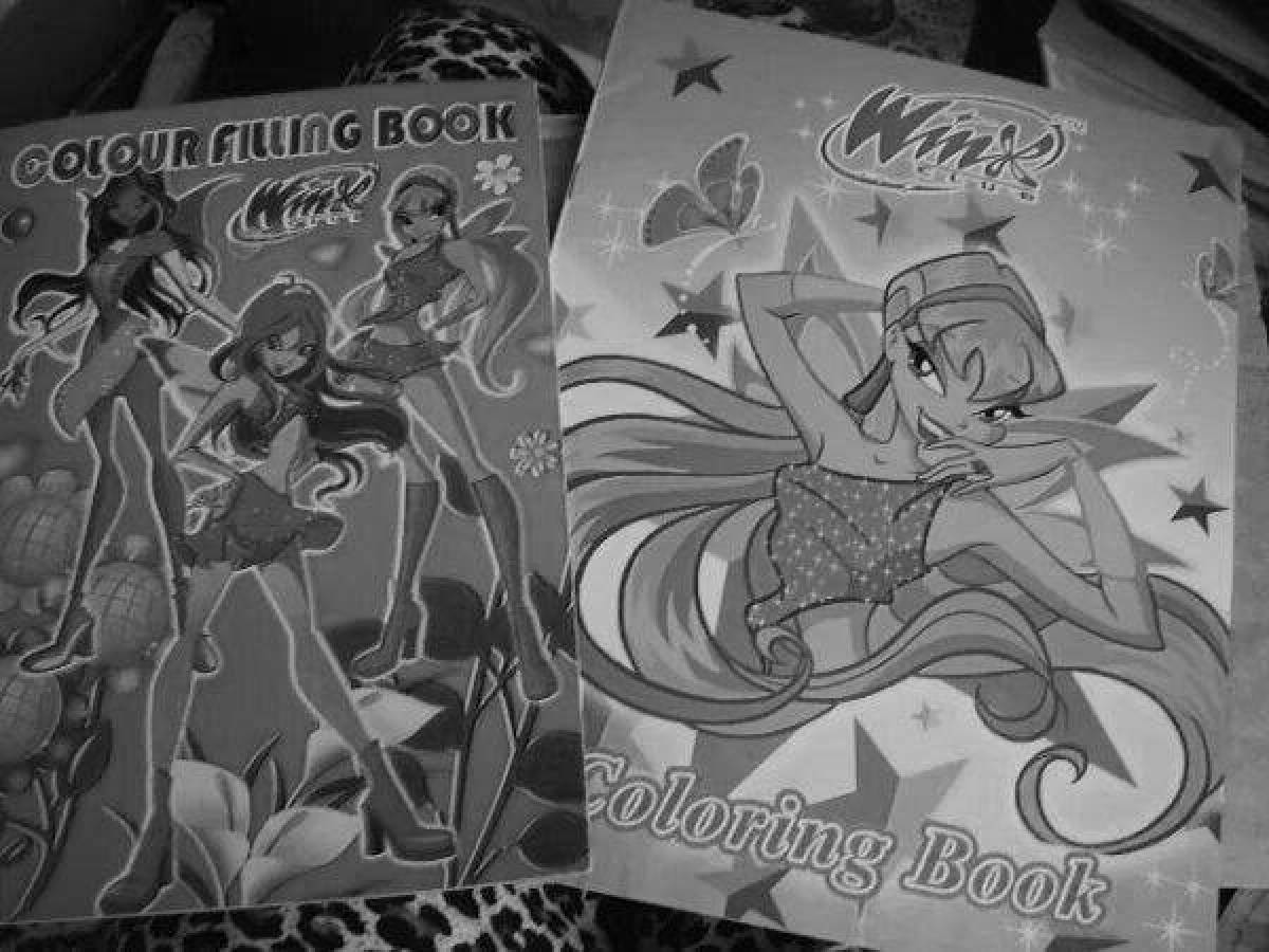 Coloring funny winx stickers