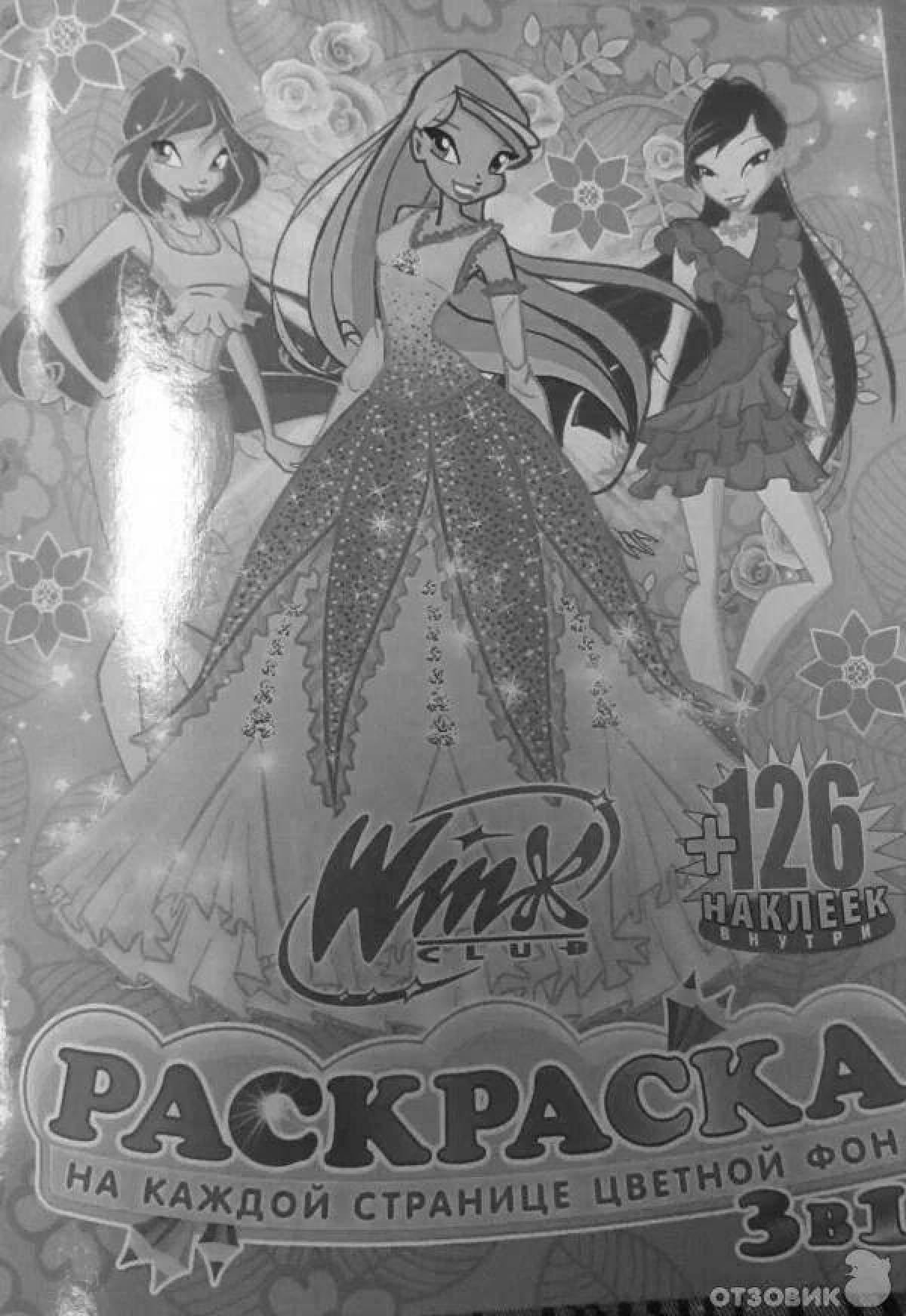 Fascinating winx sticker coloring page