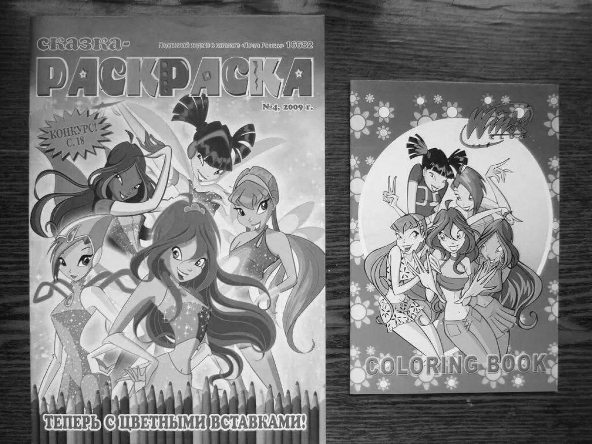 Adorable winx stickers coloring book