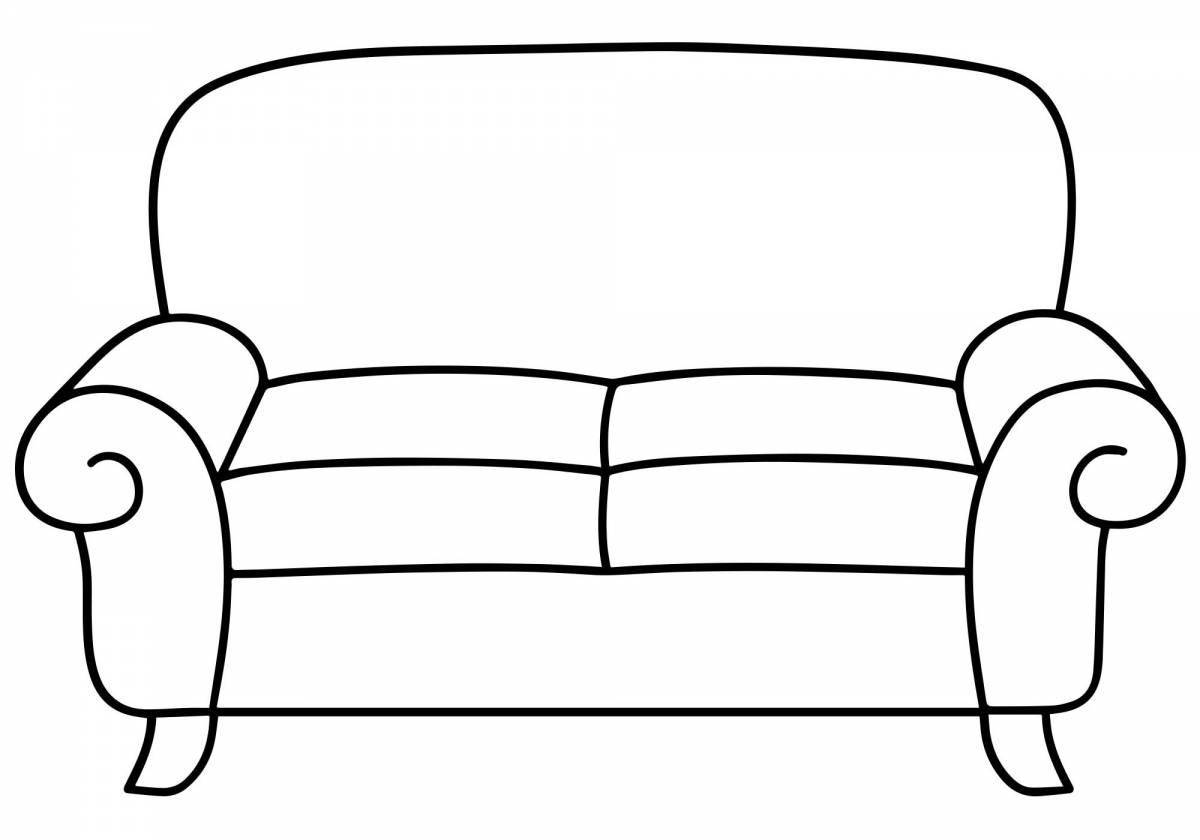 Detailed coloring of furniture items