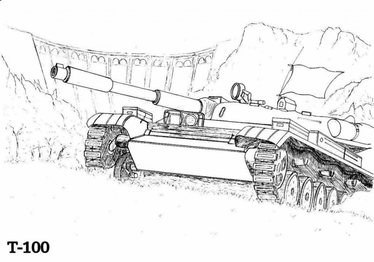 Впечатляющая страница раскраски танкового искусства