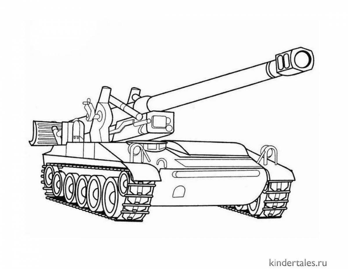 Фото Анимированная страница раскраски танков