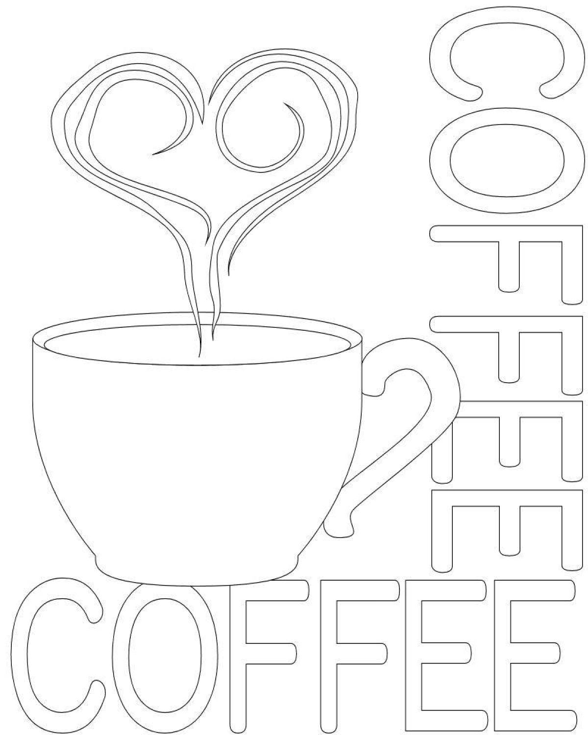 Фото Привлекательная чашка кофе раскраски