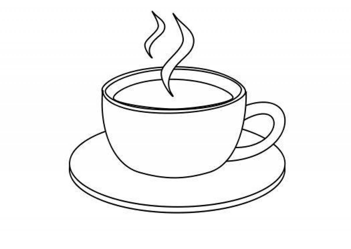 Фото Расслабляющая чашка кофе раскраска