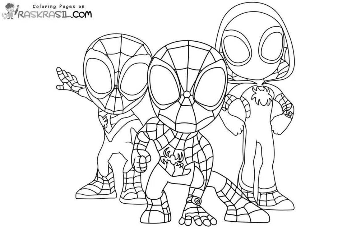Spooky coloring pages spiders