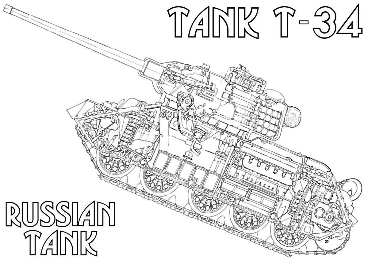 Фото Потрясающая страница раскраски танков