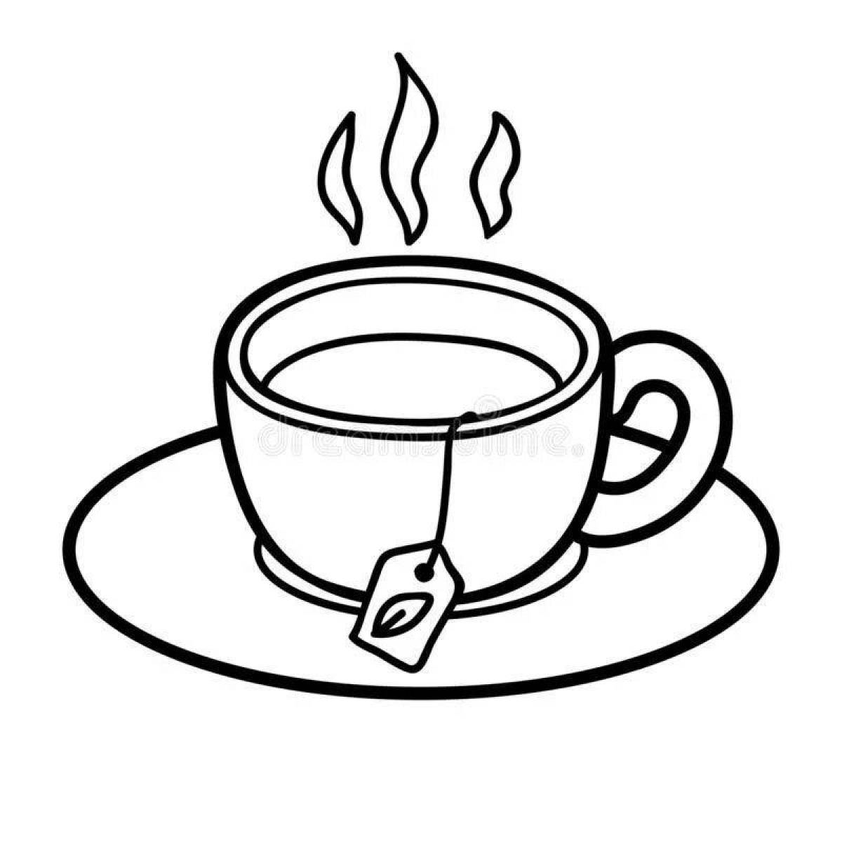 Coloring page gentle cup of tea