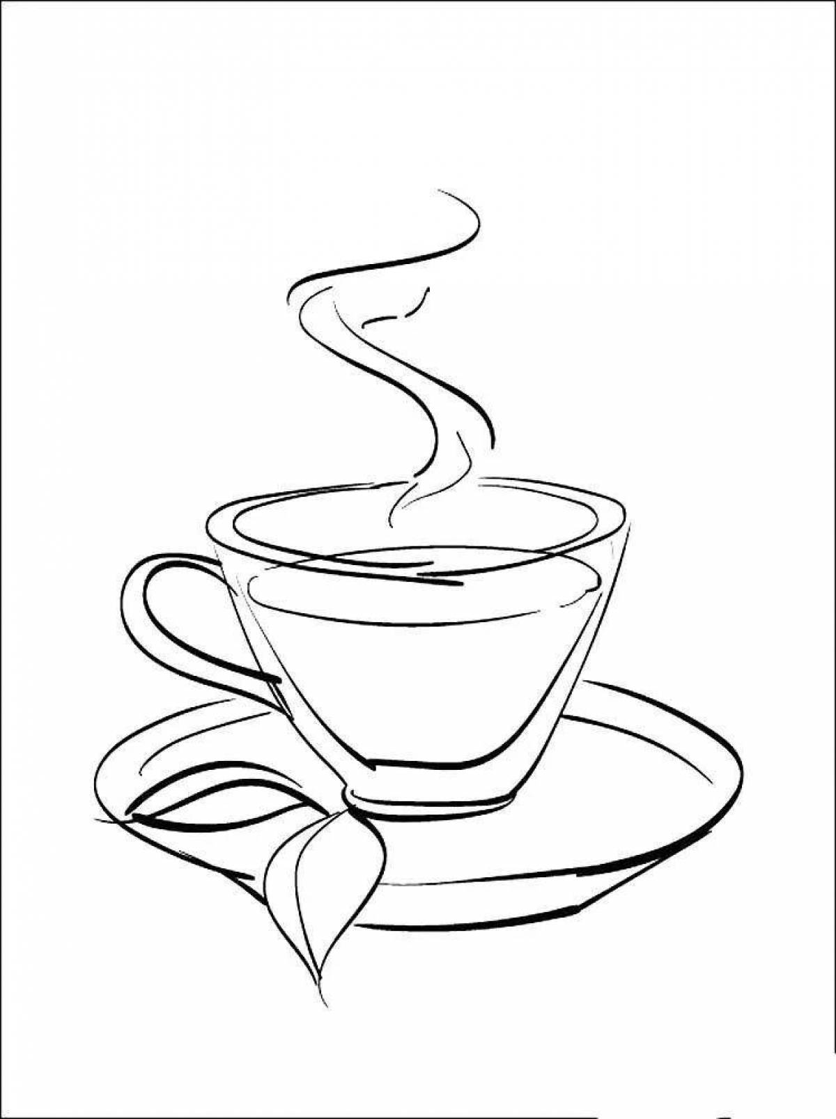 Фото Раскраска элегантная чашка чая