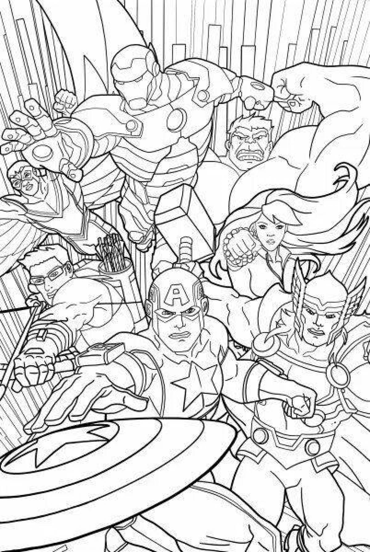 Palatial coloring page avengers finale