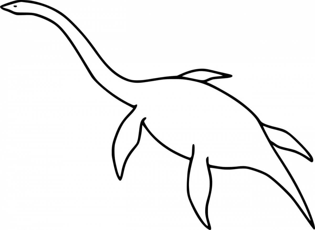 Фото Очаровательный морской динозавр раскраска