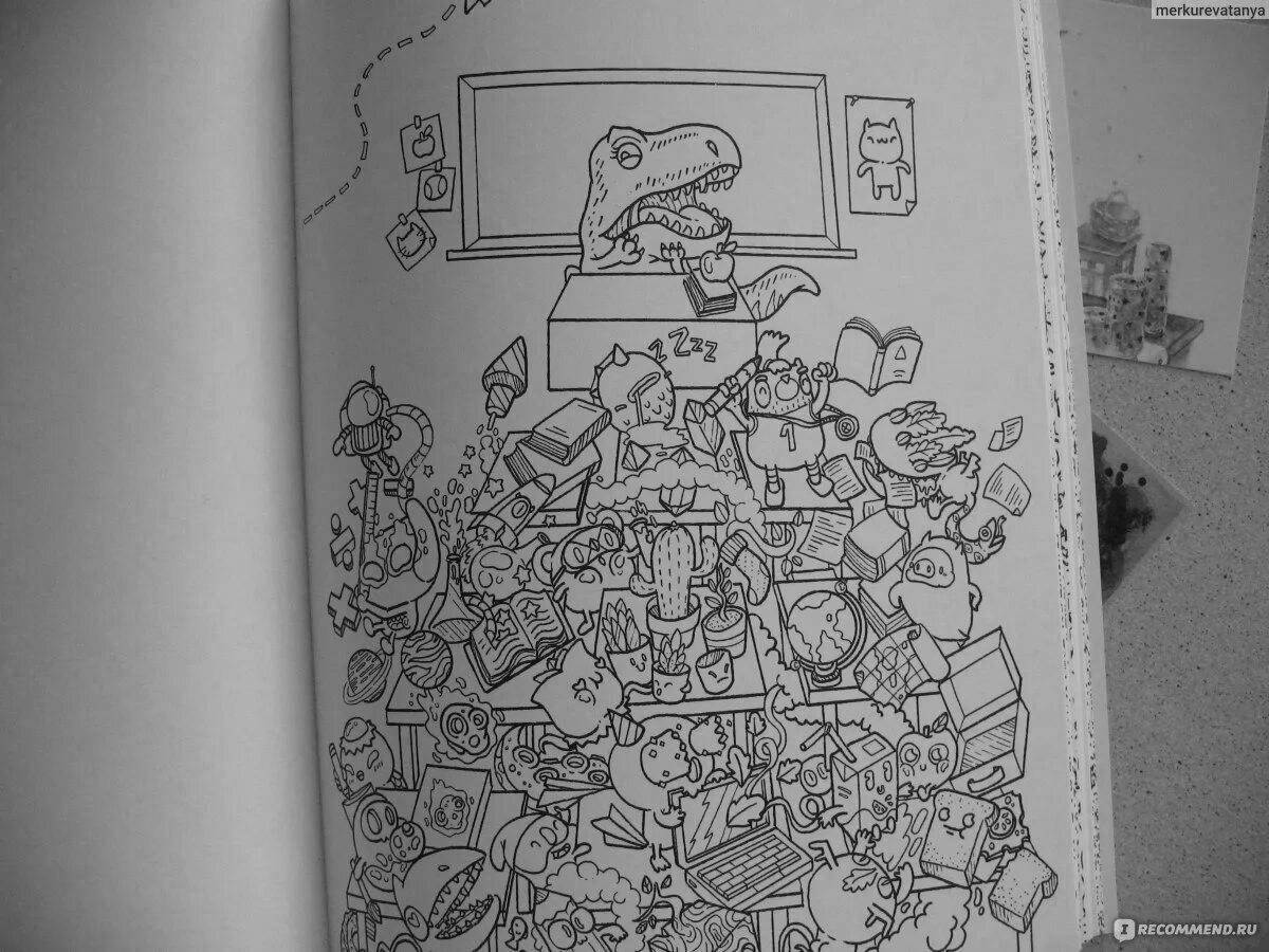 Праздничная раскраска doodle commotion