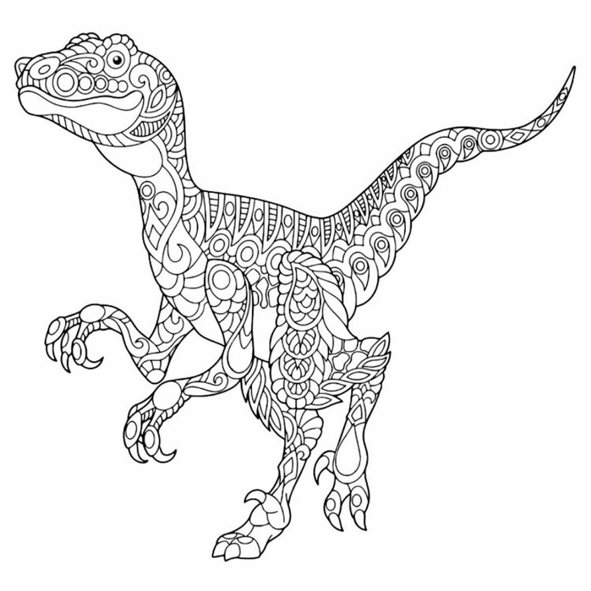 Фото Веселая антистрессовая раскраска динозавров
