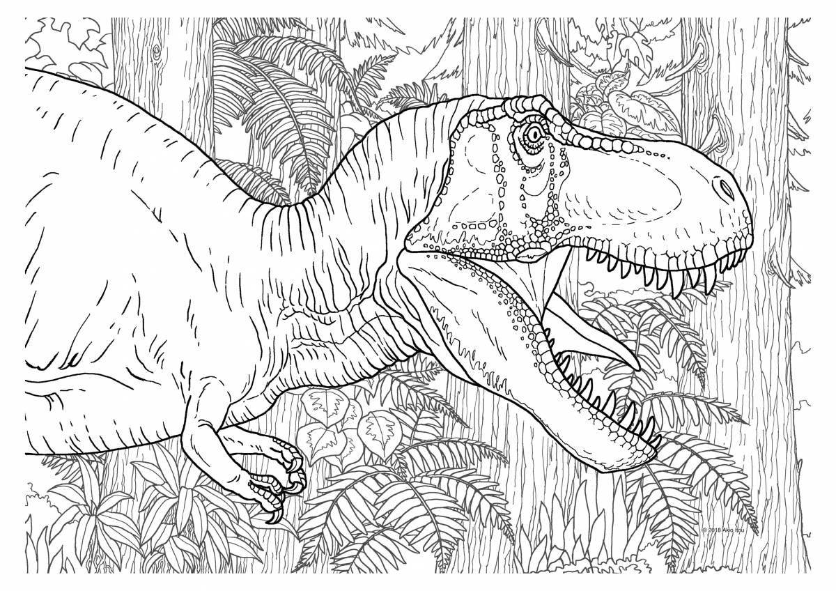Фото Вдохновляющая антистрессовая раскраска динозавров