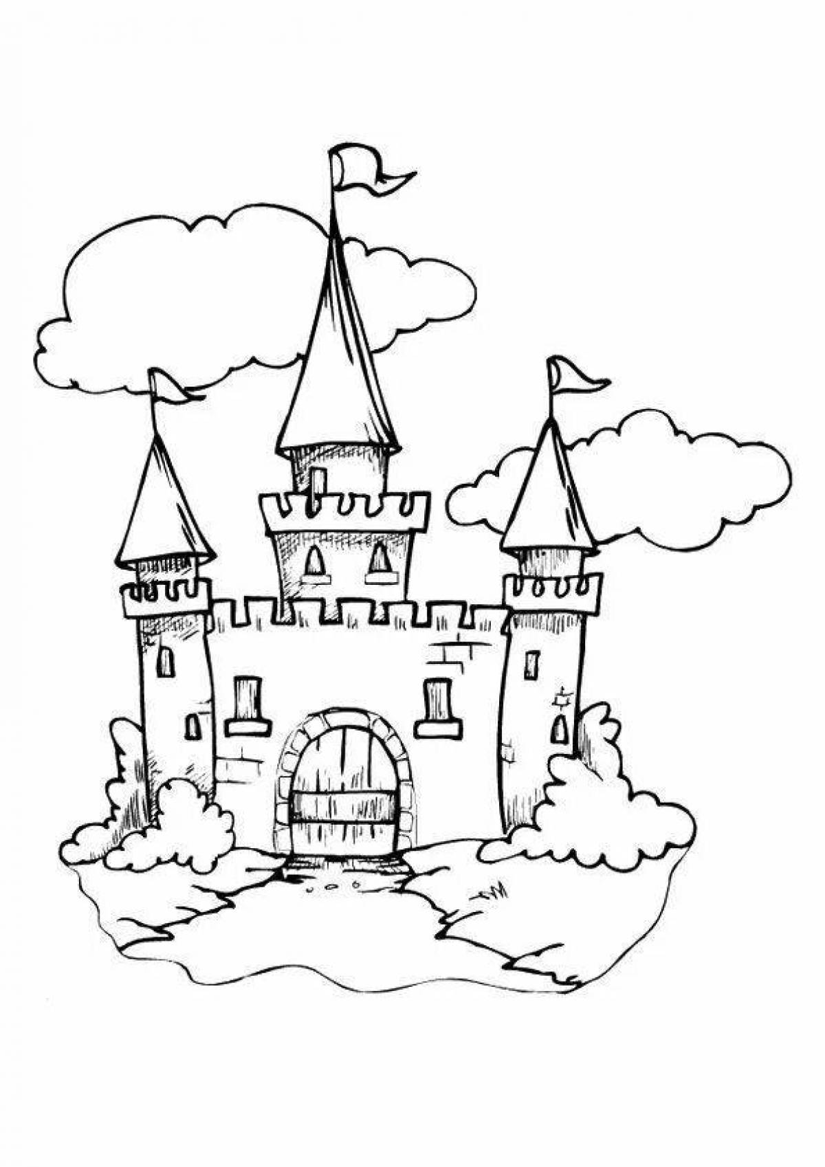 Раскраска роскошный сказочный замок