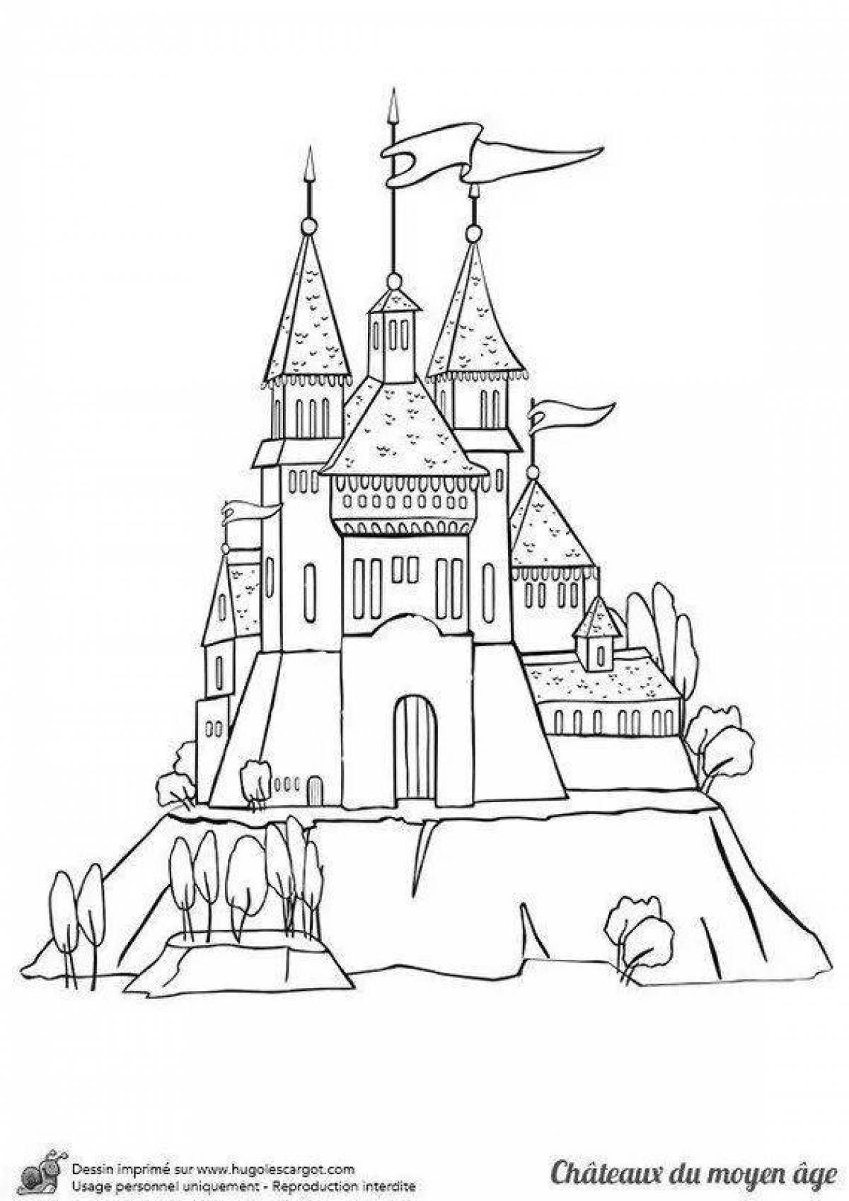Фото Раскраска гламурный сказочный замок