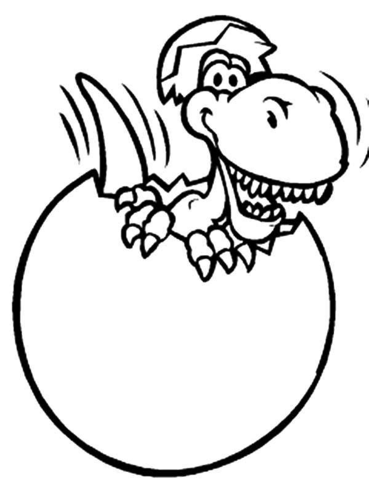 Фото Интригующая страница раскраски яйца динозавра