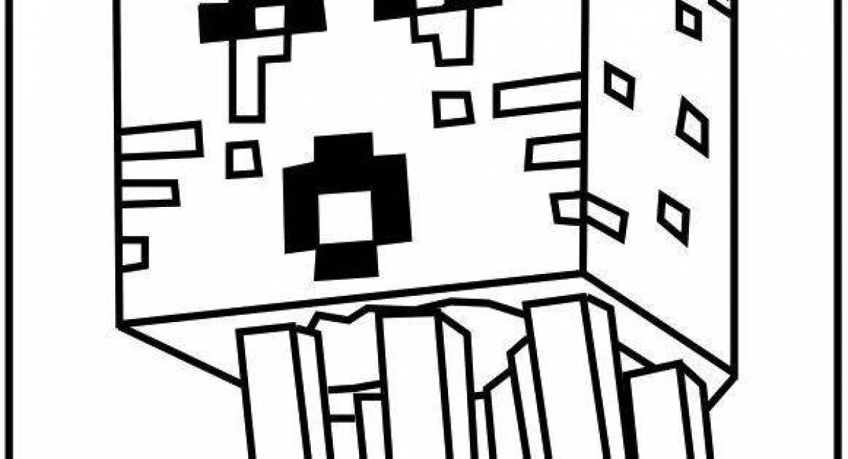 Ghast minecraft awesome coloring book