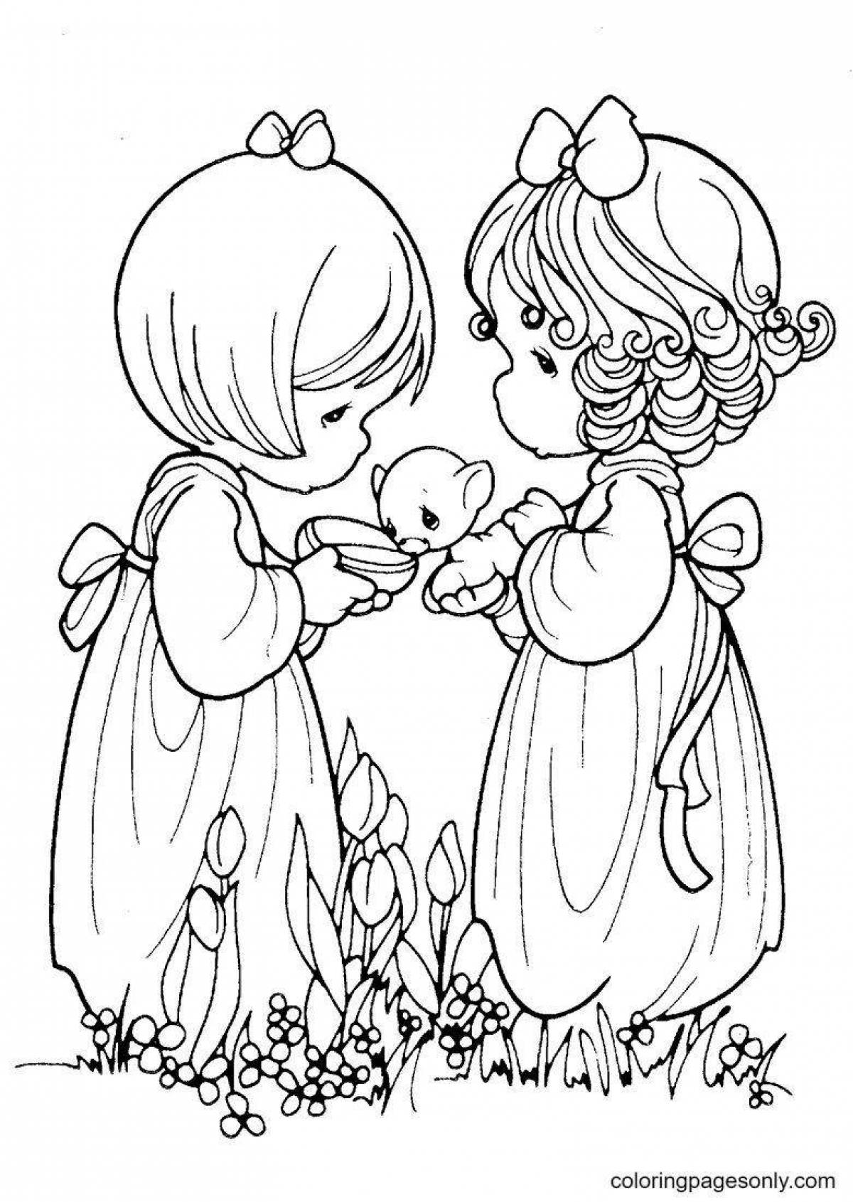 Фото Волшебная раскраска две девочки