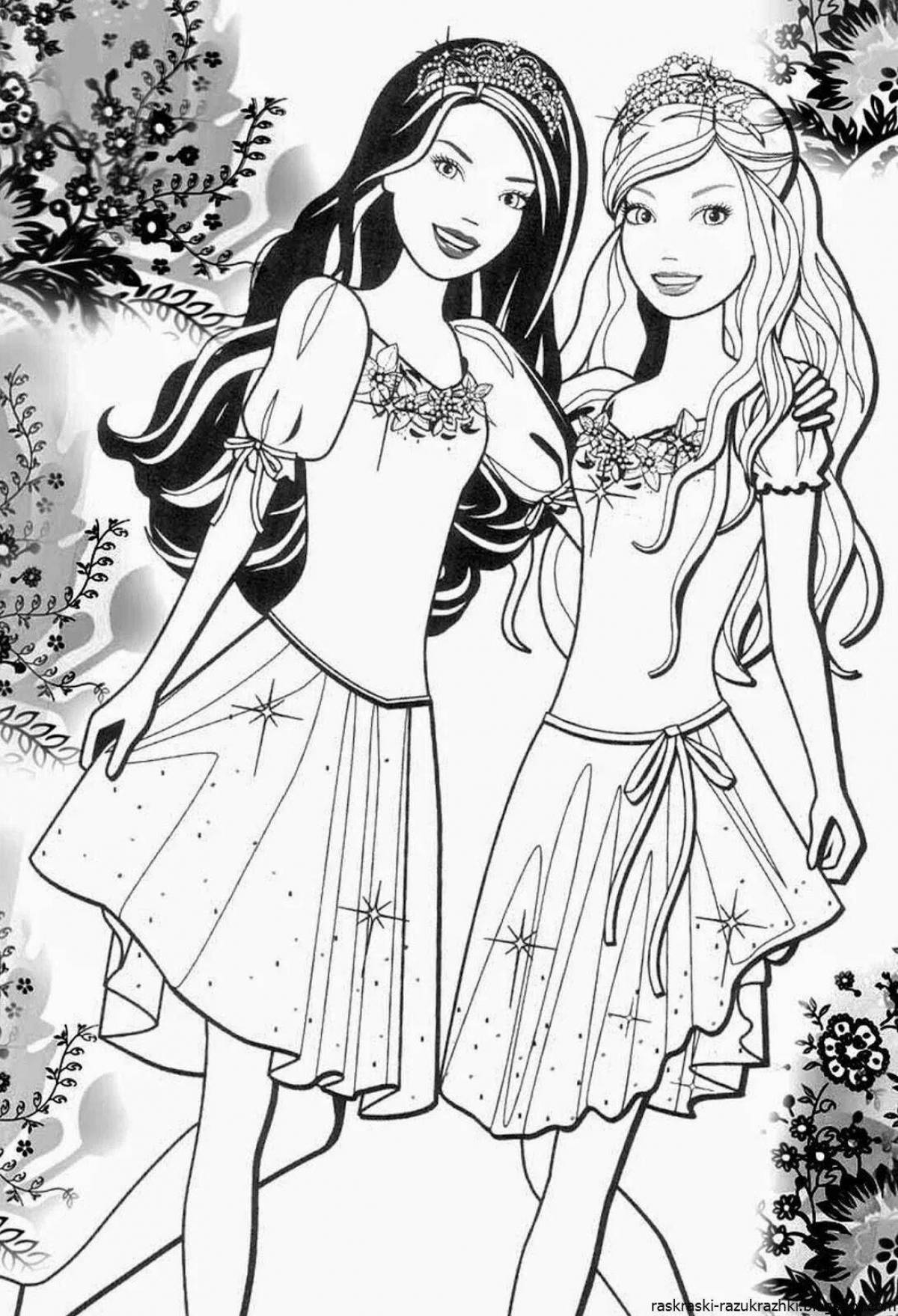 Фото Буйная раскраска две девочки