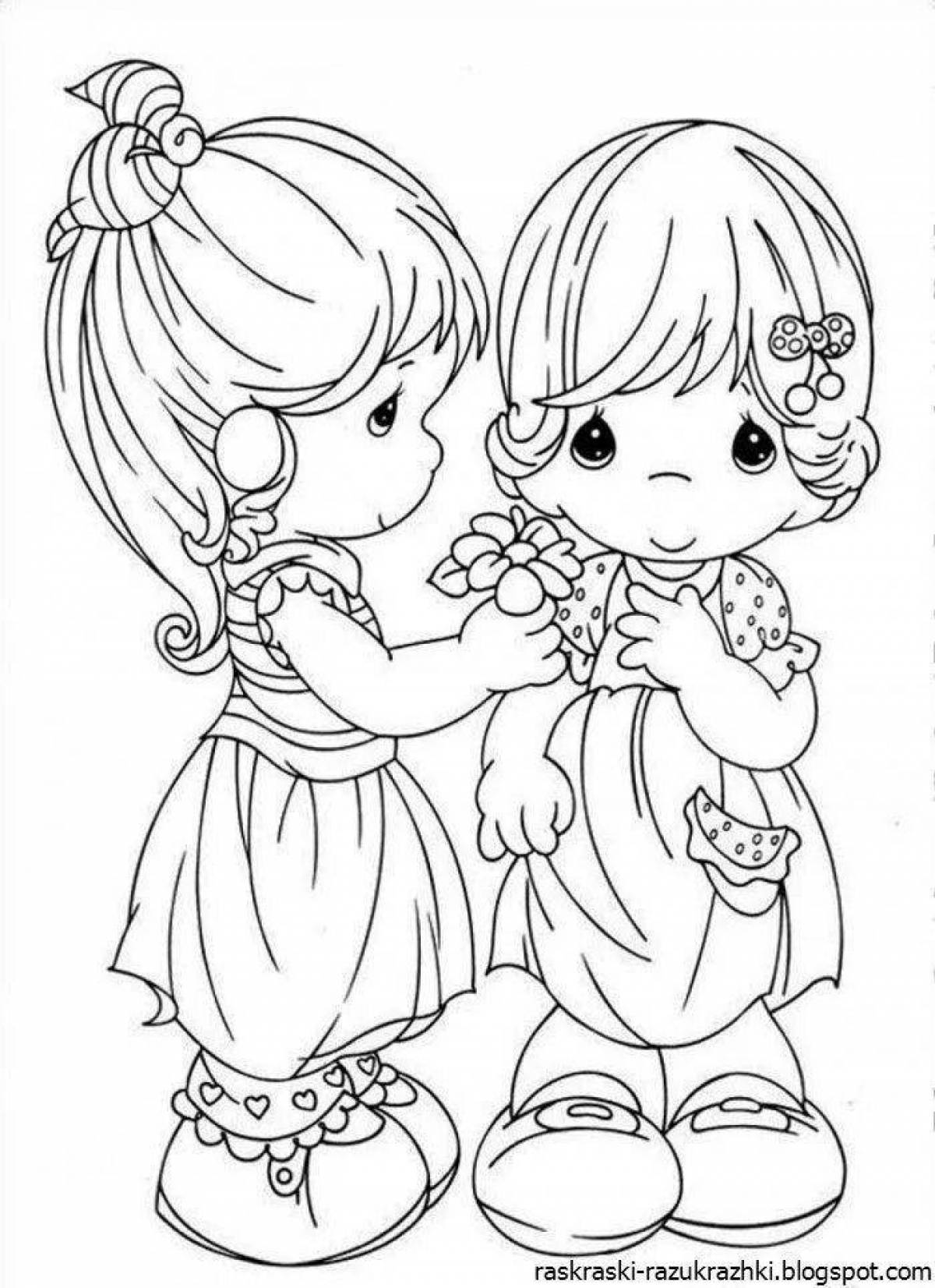 Фото Блаженная раскраска две девочки