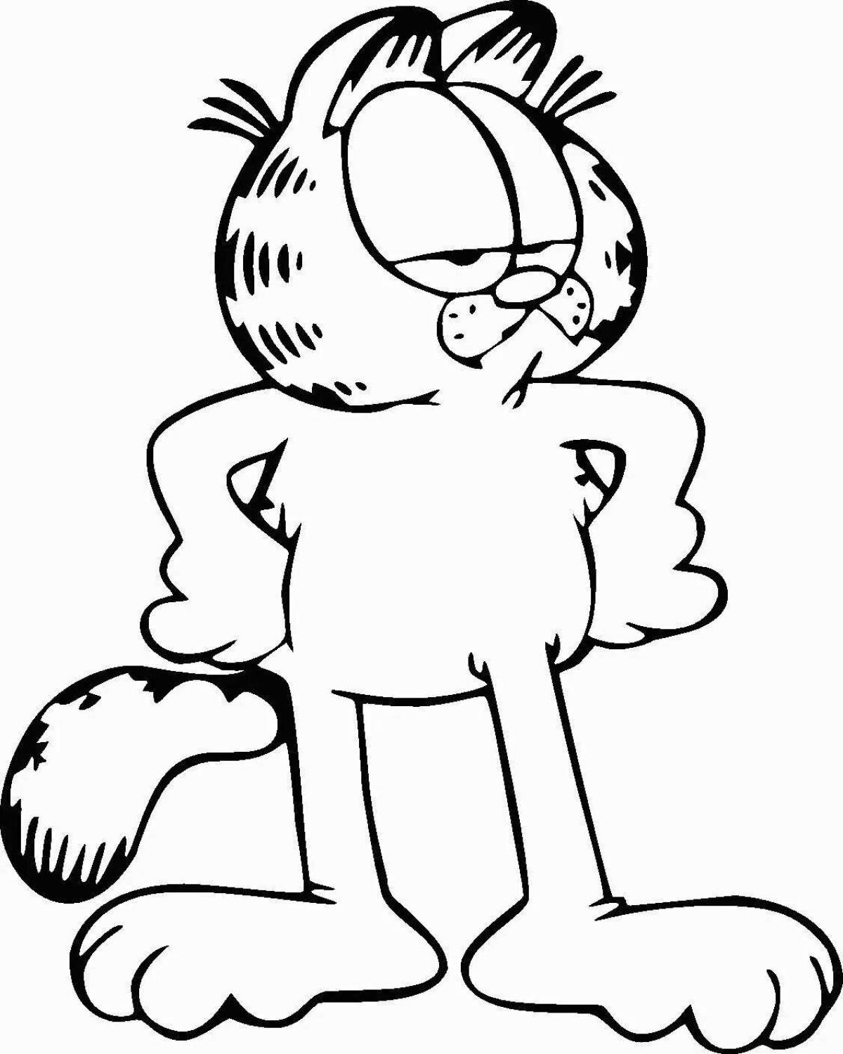 Раскраска милая кошка гарфилд