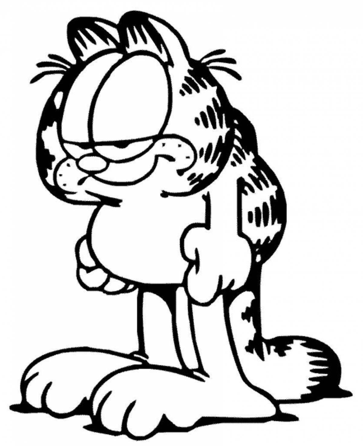 Coloring page adorable cat garfield