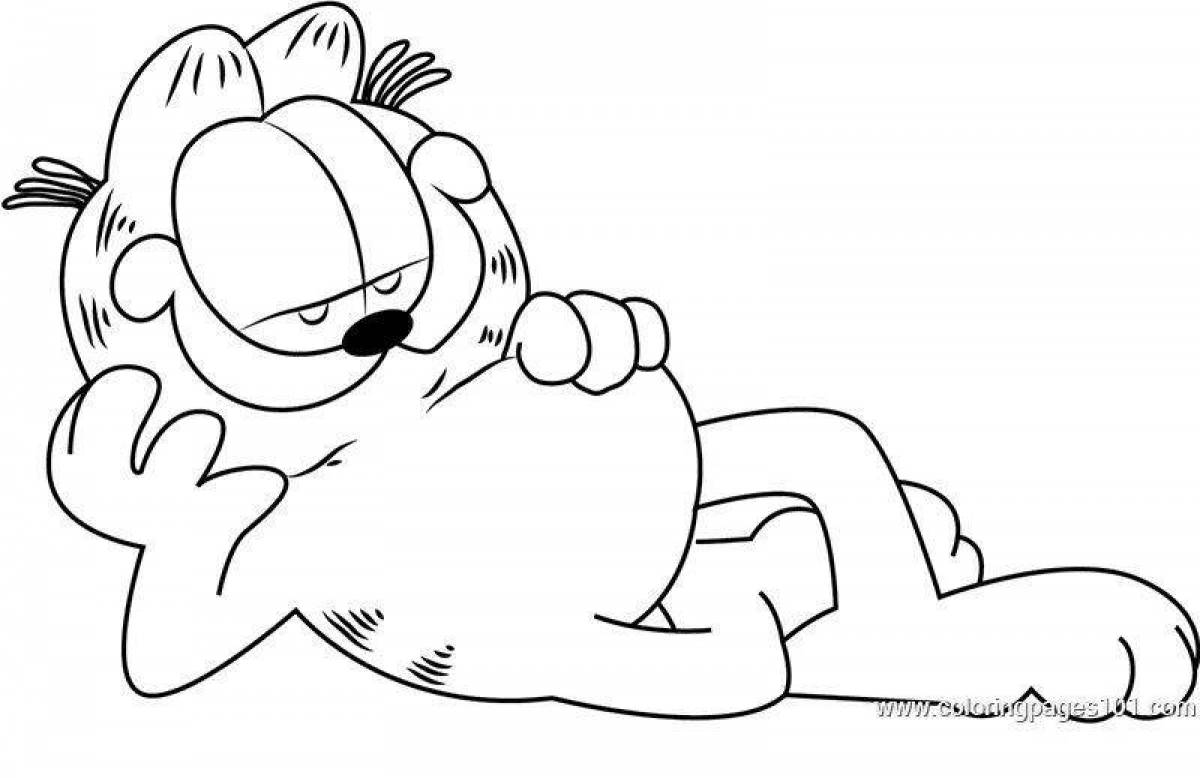 Garfield's outgoing cat coloring page