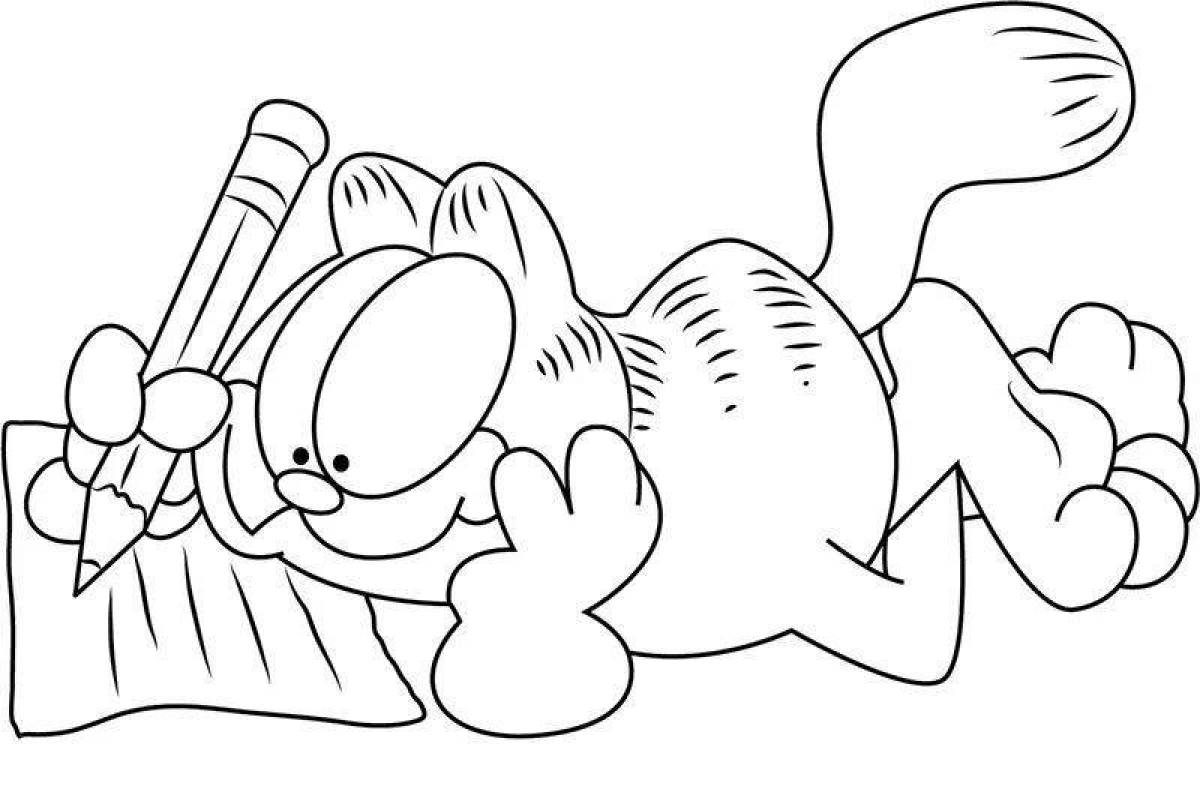 Coloring manly cat garfield