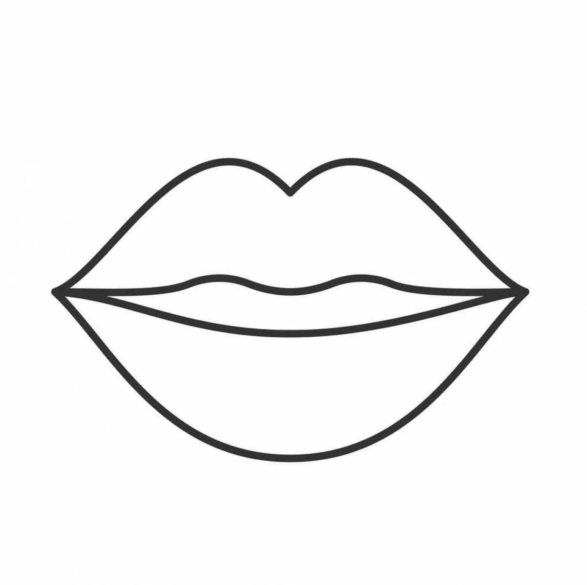 Фото Красочная страница раскраски поцелуев в губы