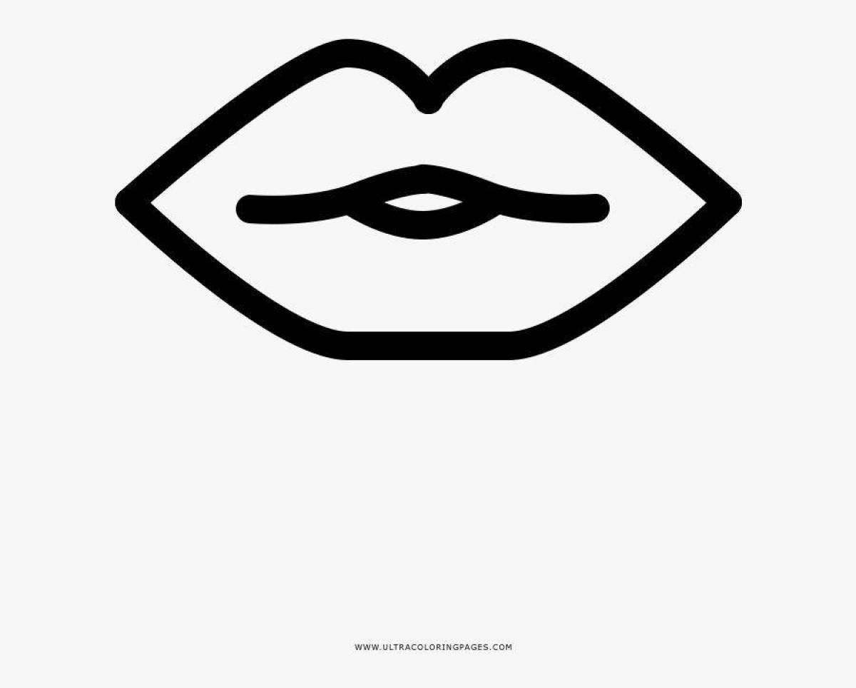 Фото Глянцевая страница раскраски kiss lips