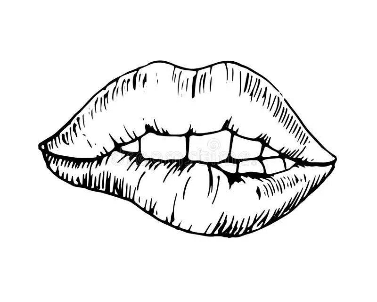Фото Раскраска замысловатые поцелуи губ