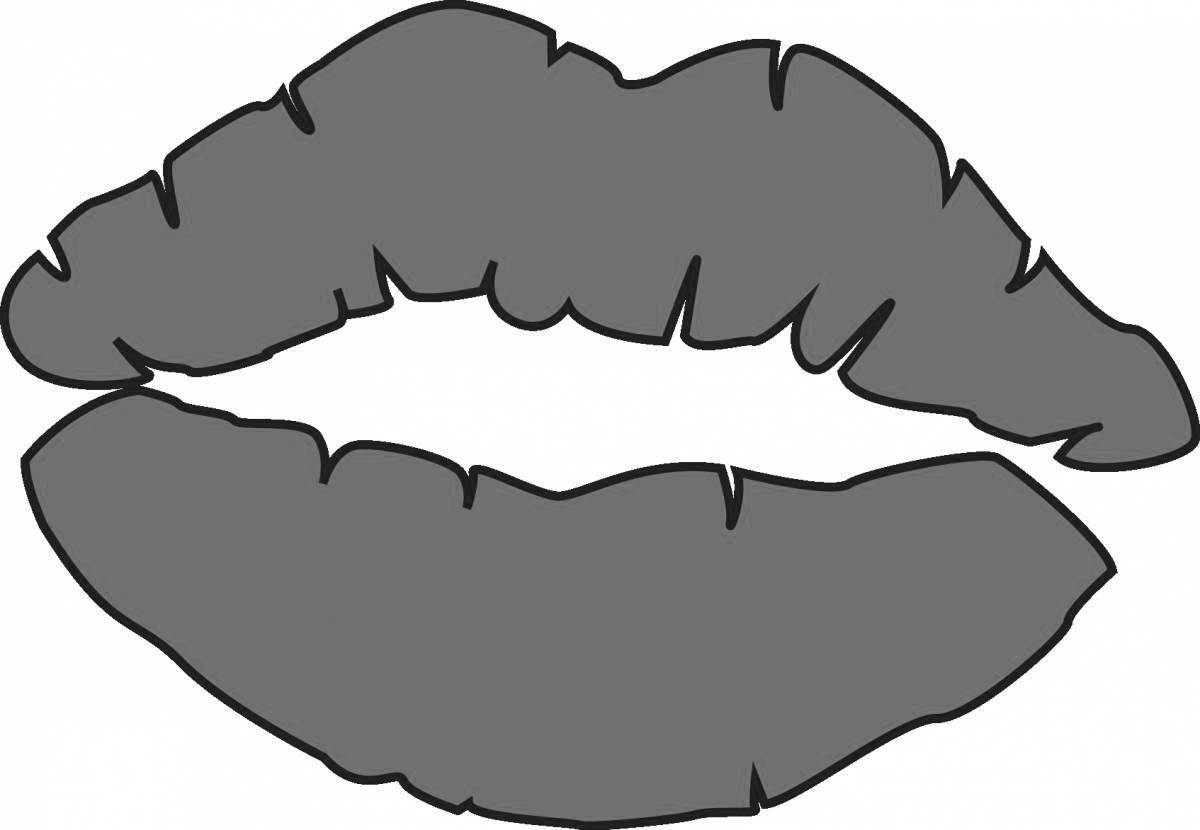 Coloring page graceful kissing lips