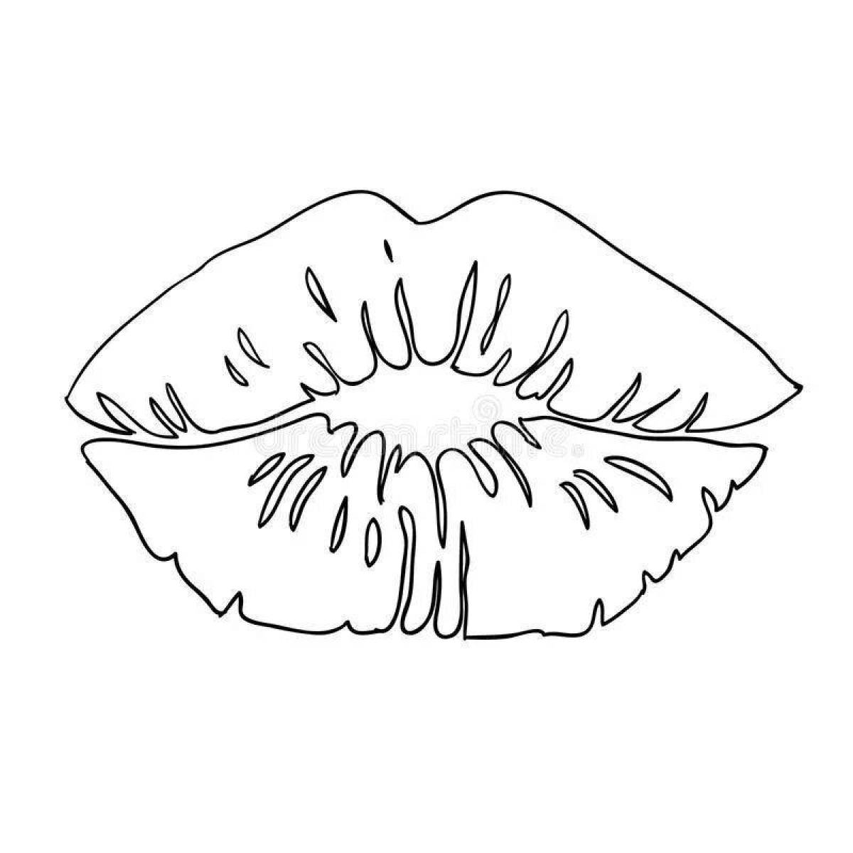 Фото Инновационная страница раскраски kiss lips