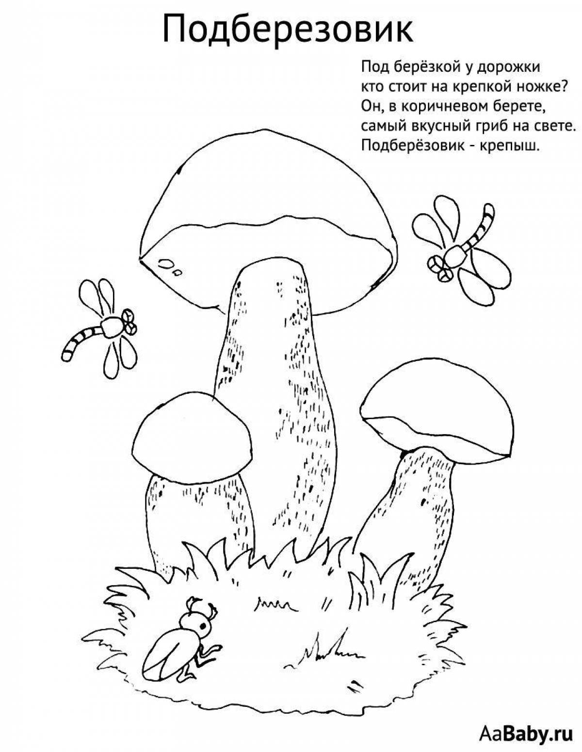 Фото Жирная раскраска съедобные грибы