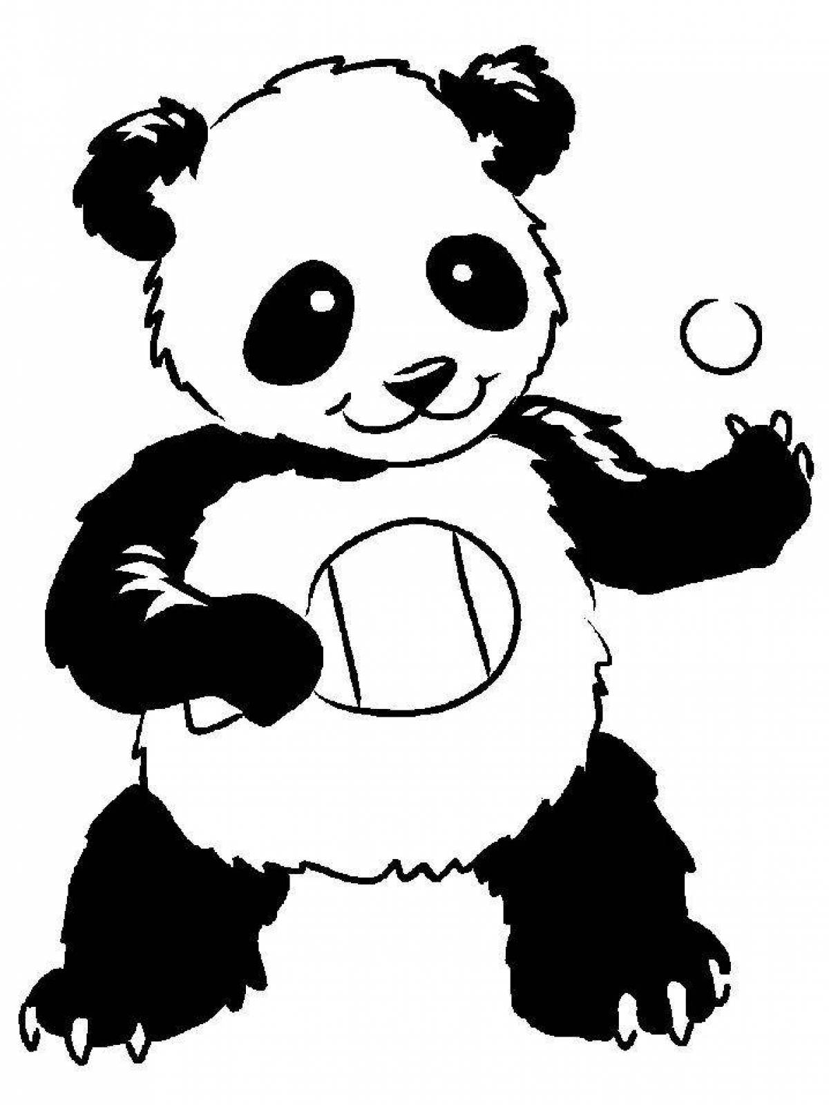 Coloring cute panda