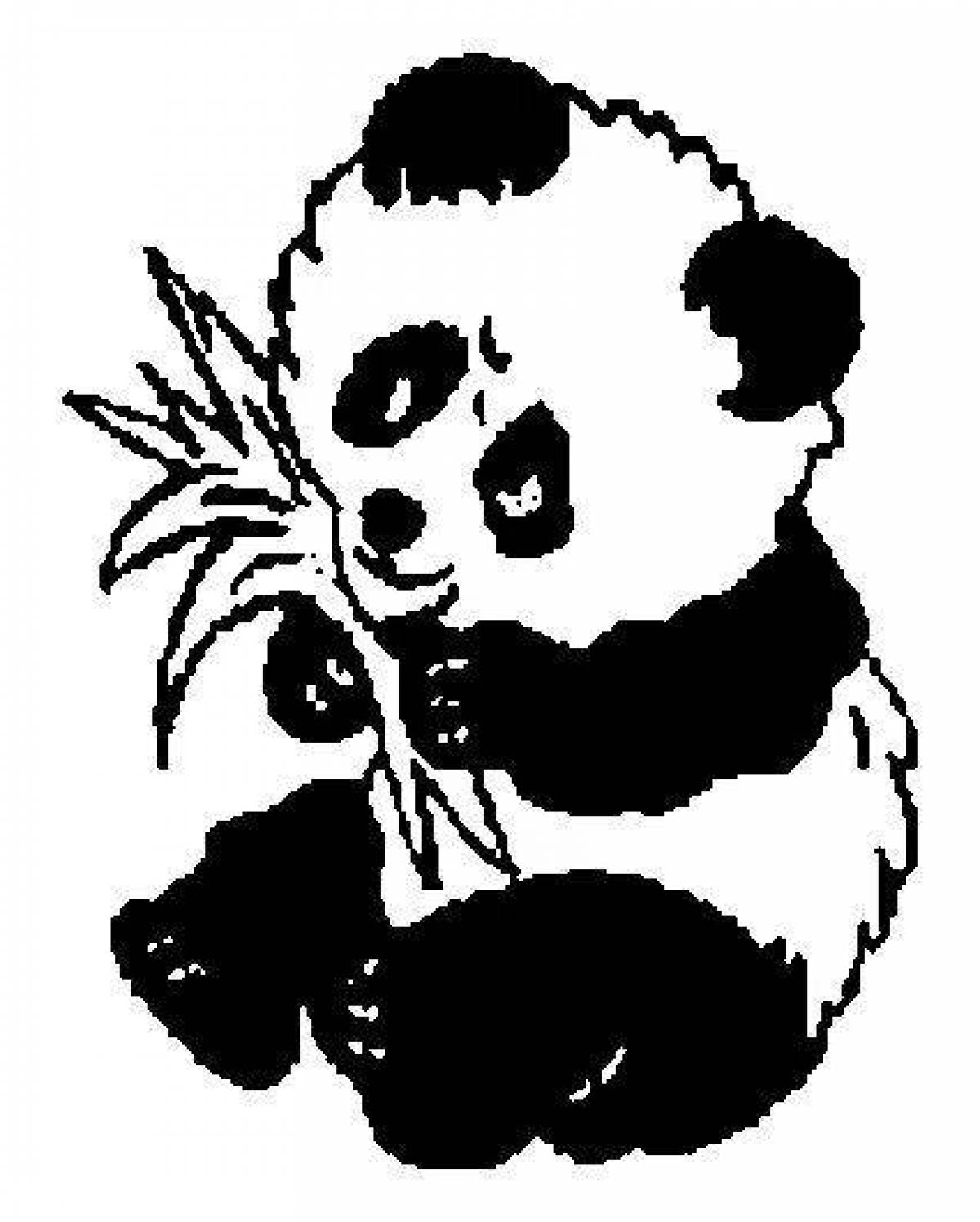 Привлекательная панда-раскраска