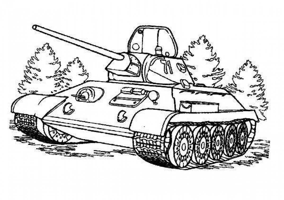 Фото Раскраска большой советский танк