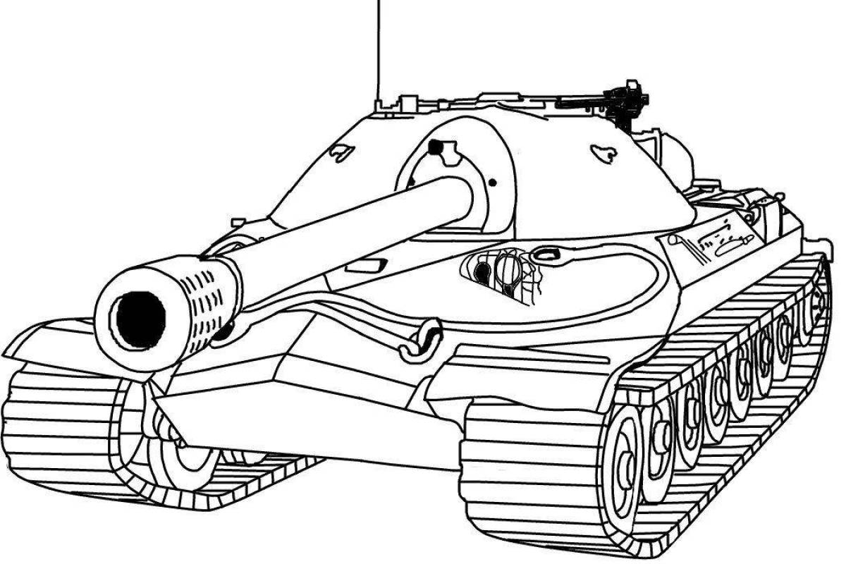 Раскраска экзотический советский танк