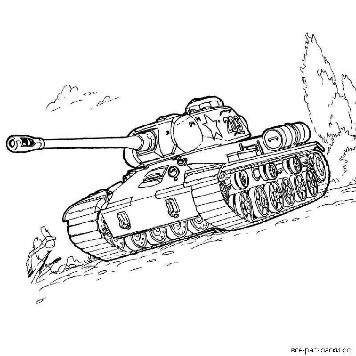 Фото Раскраска стильный советский танк