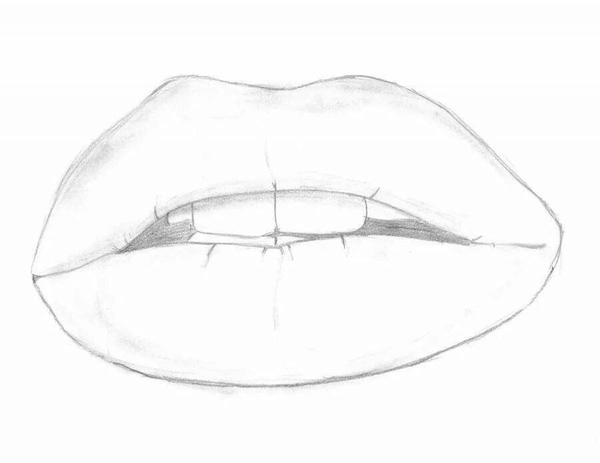 Фото Раскраска очаровательные губы девушки