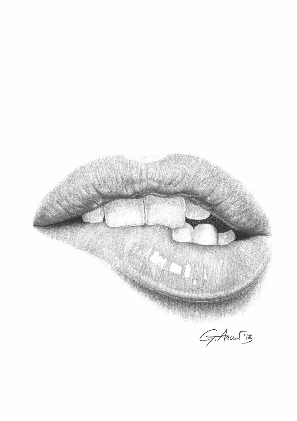 Фото Раскраска изысканные губы девушки