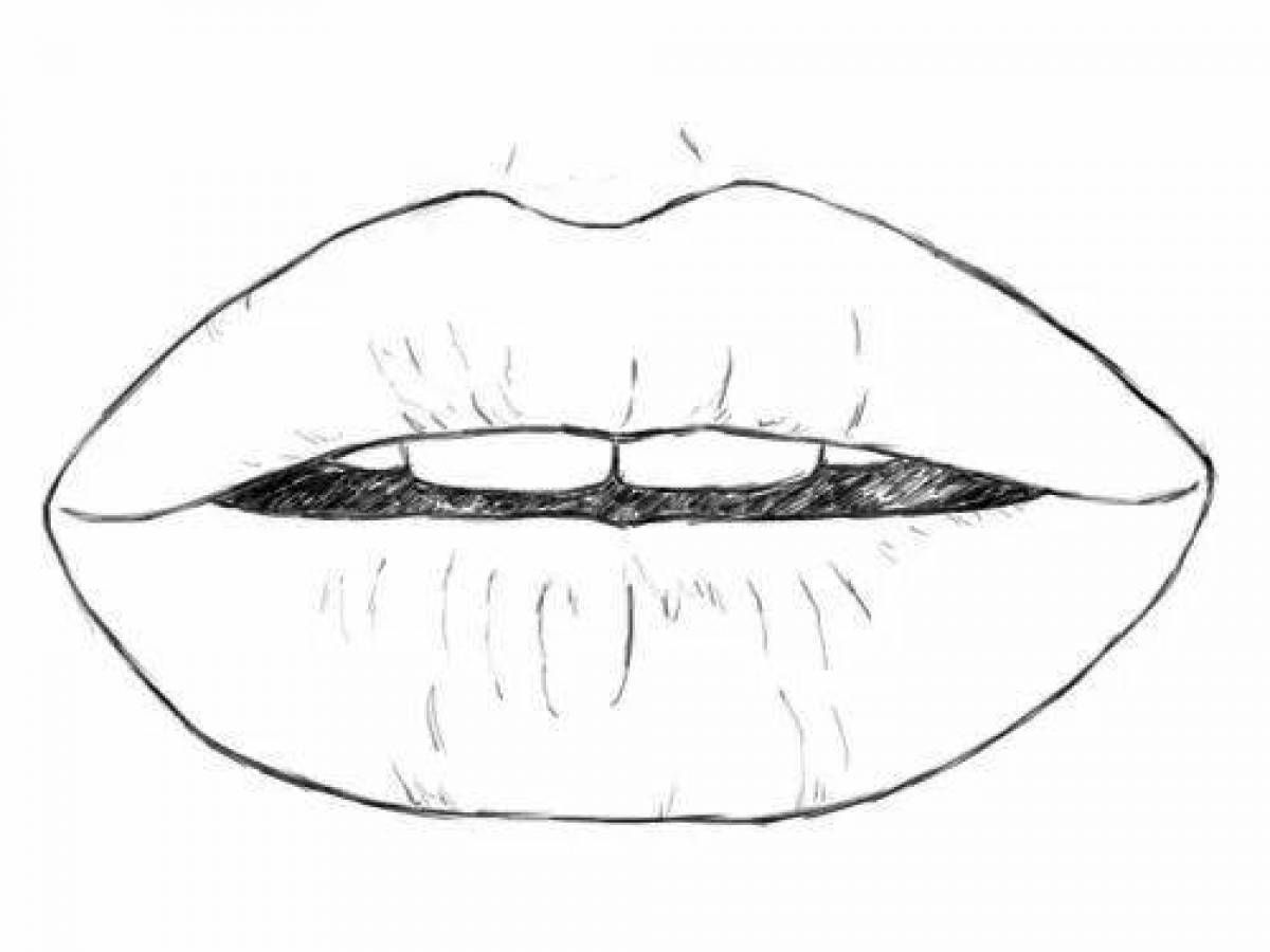 Фото Великолепная страница раскраски губ девушки