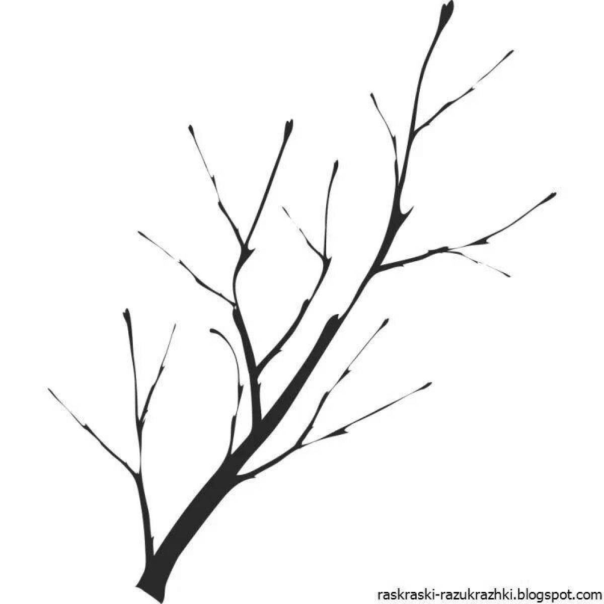 Фото Сияющая раскраска ветка дерева