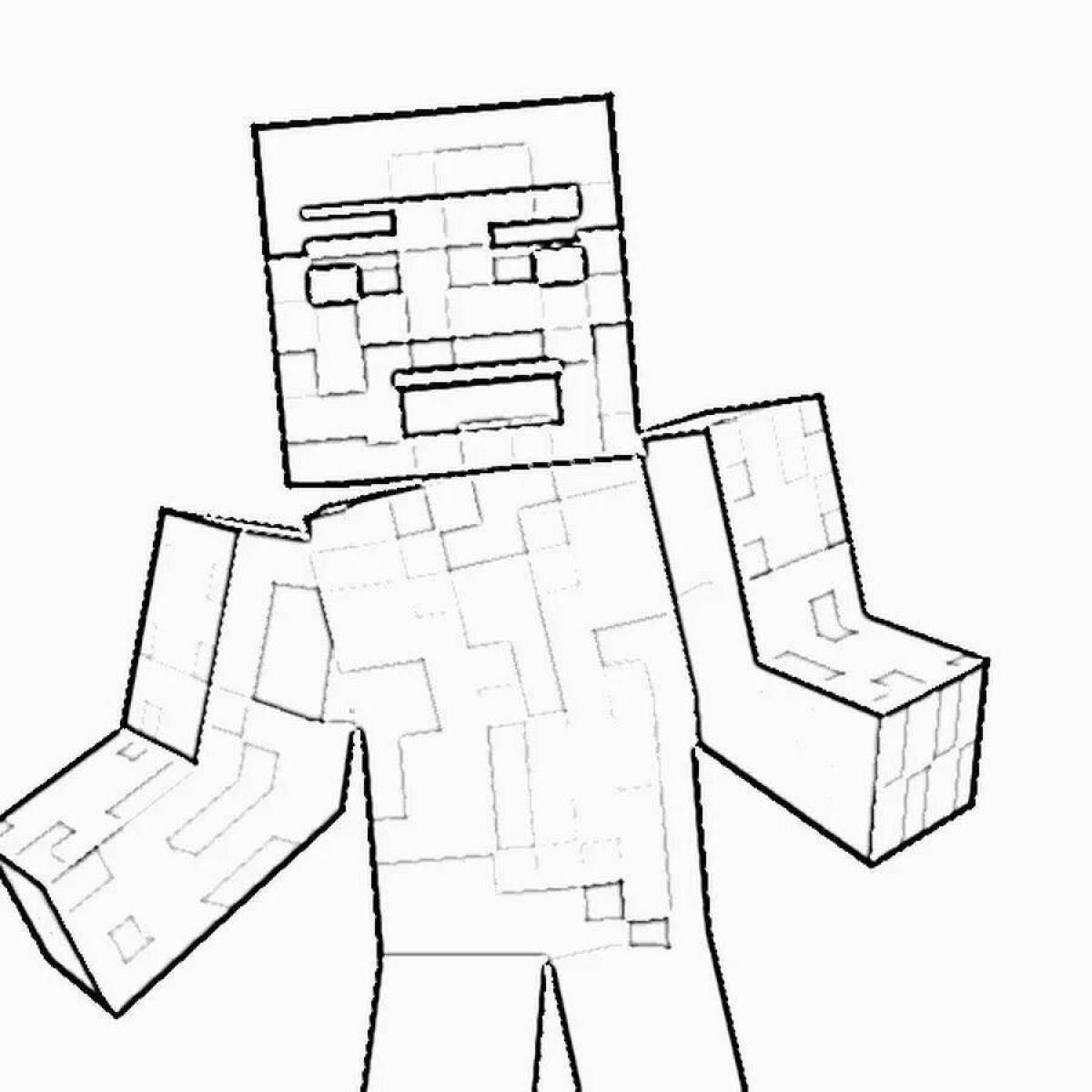 Фото Color-frenzy lazy minecraft coloring page
