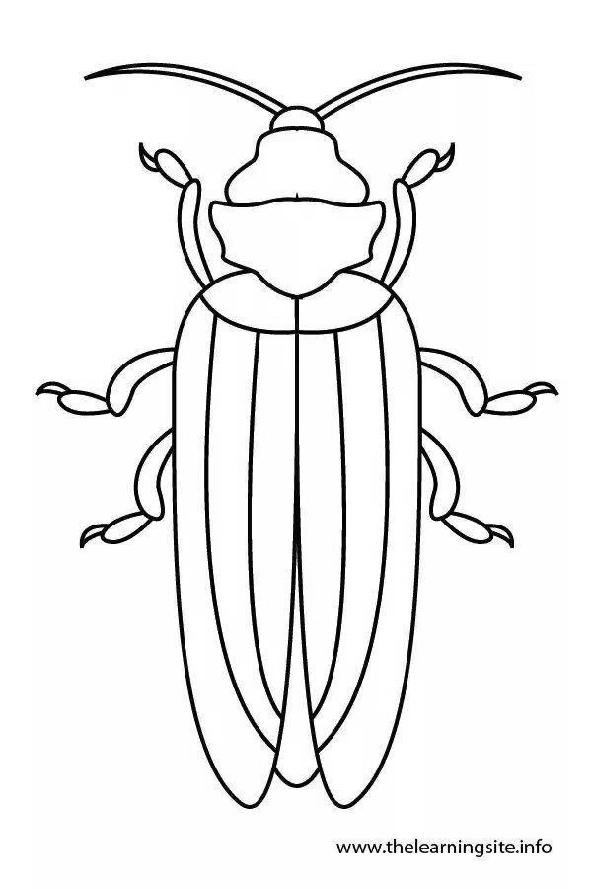 Фото Захватывающая страница раскраски майского жука