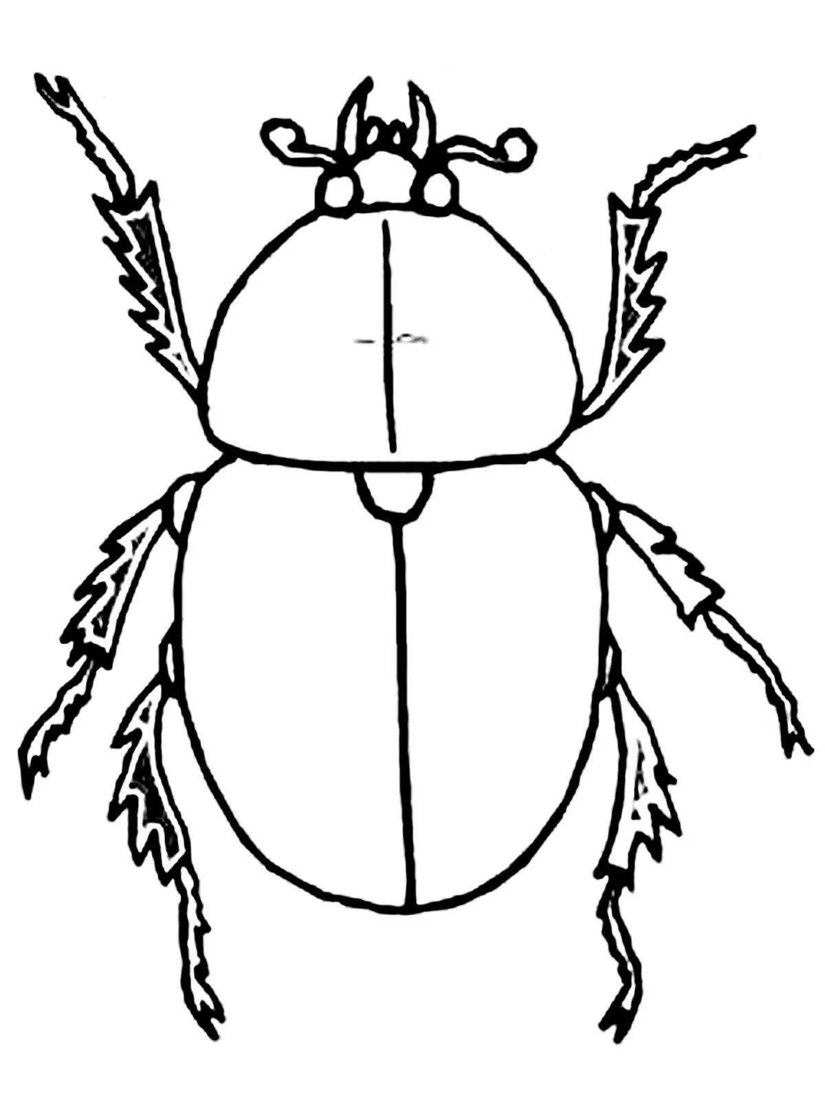 Фото Увлекательная страница раскраски майского жука