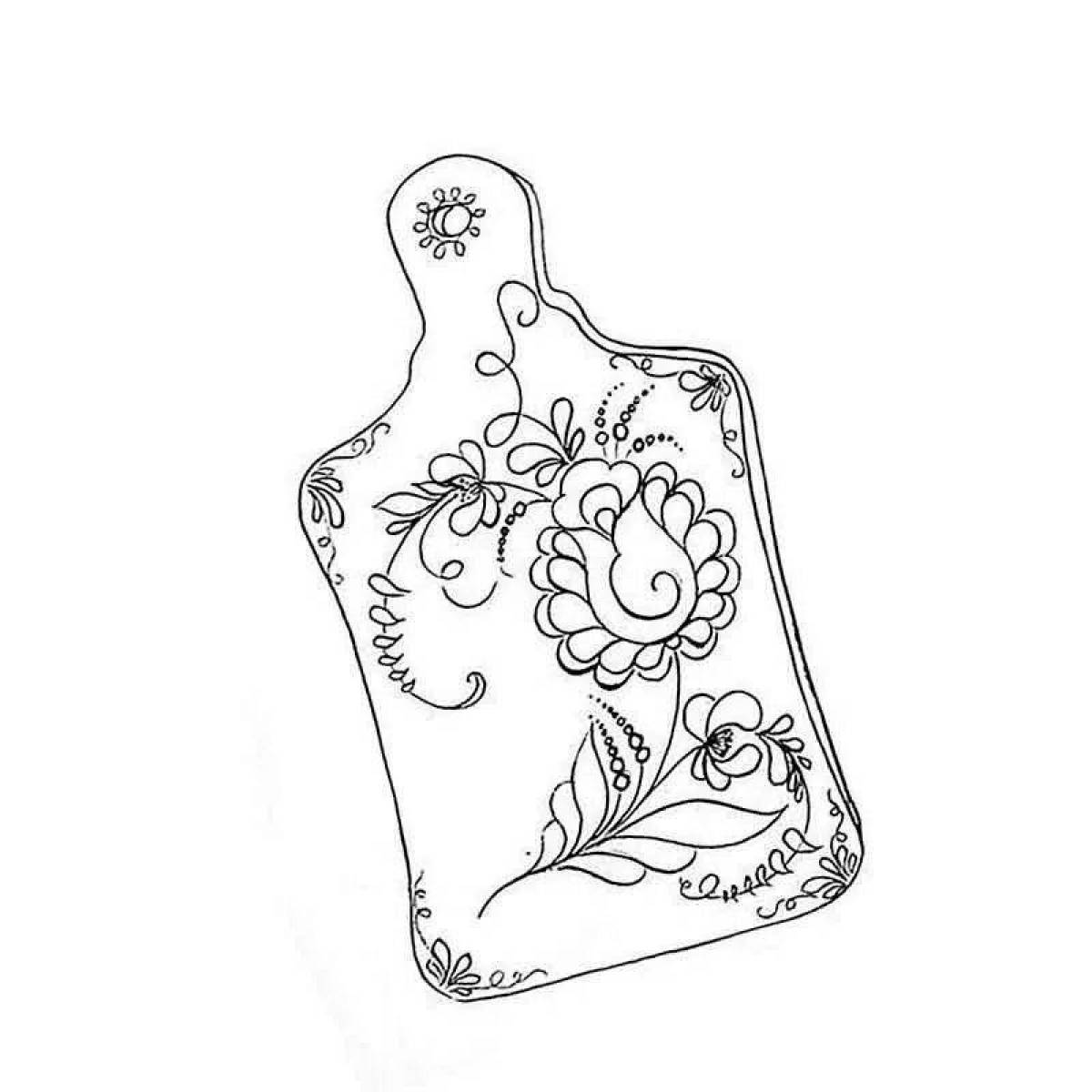 Coloring page charming Gzhel vase