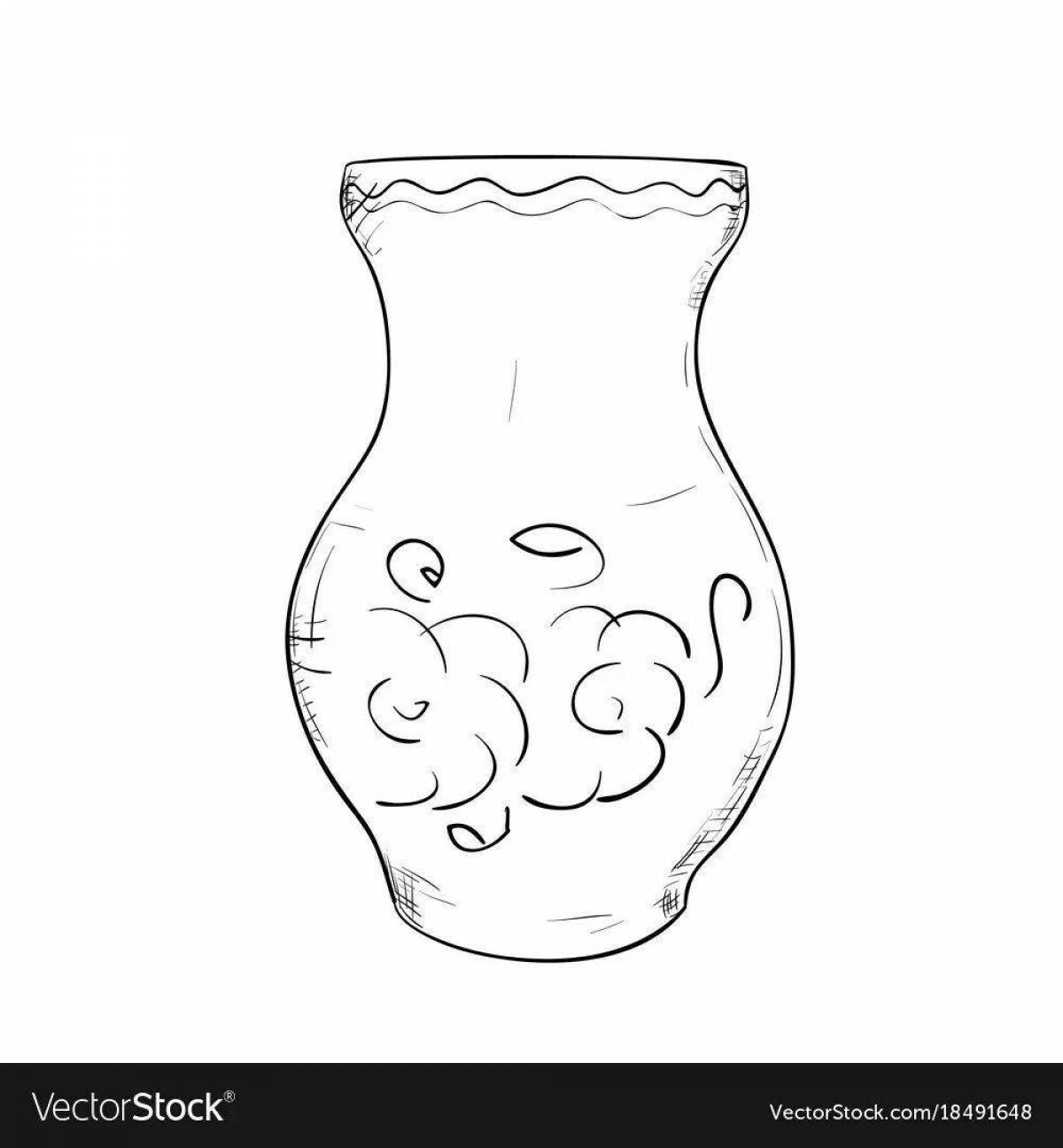 Coloring page magnificent Gzhel vase
