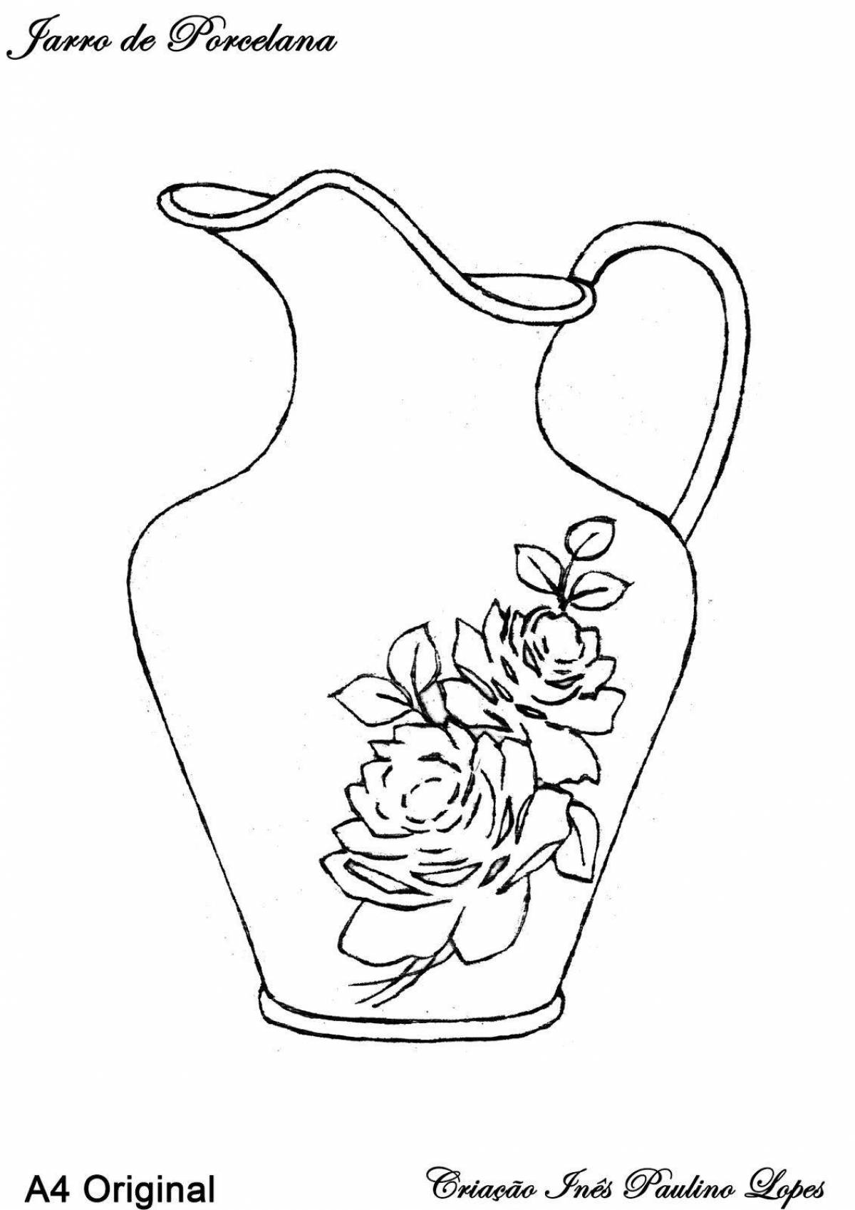 Colouring awesome Gzhel vase