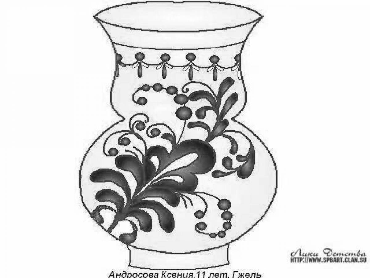 Раскраска ослепительная гжельская ваза